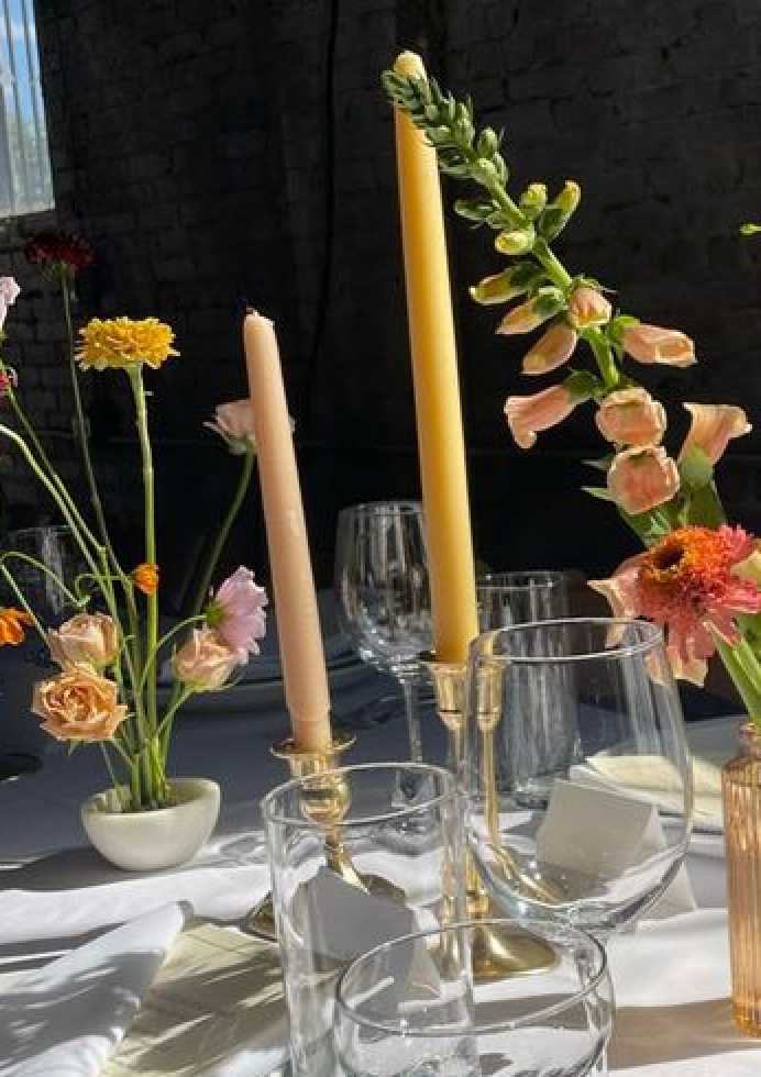 Standard - Variety Of Bud Vases And Candles For Table Of 20 Guest