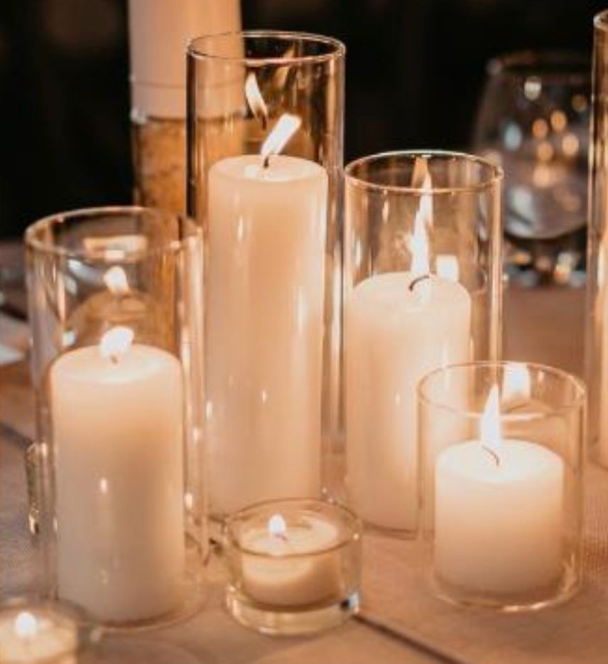 Candles with Candle Holder (Bar area - Cake Table) 5 pcs