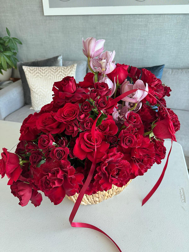 Large Mix Basket Of Roses