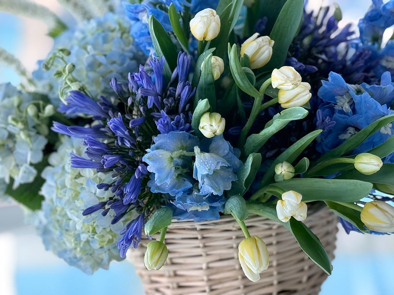 Baby Blue Flowers Arrangement