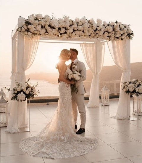 Wedding chuppah with Flowers arragements