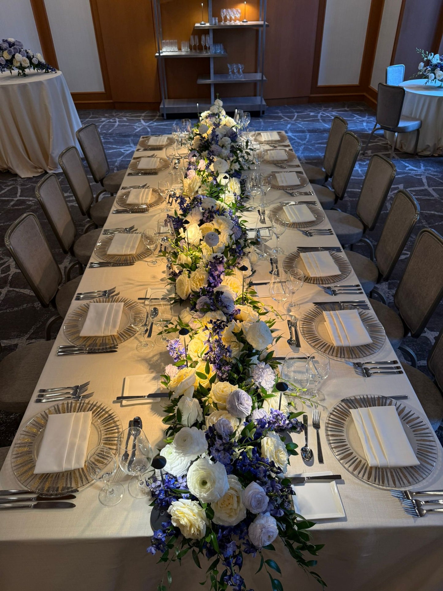 Floral table runner arrangement (rectangular table)