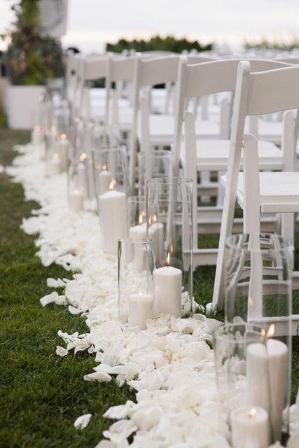 Aisle Flower Petals with Rent Huracanes with candles