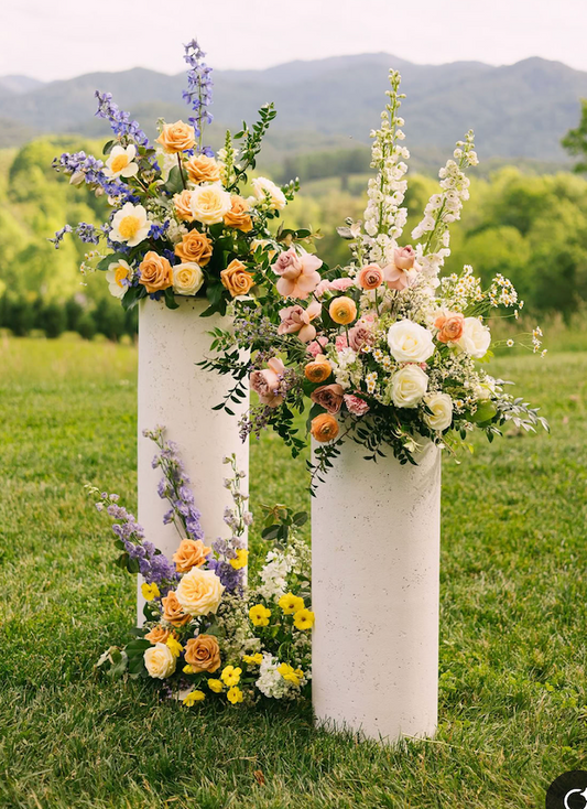 Altar Arrangements Floral Basket on Pillars