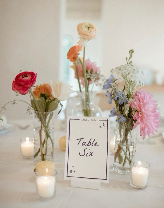 Bud Vases Bar Guest Book and Memorial Table with small candles