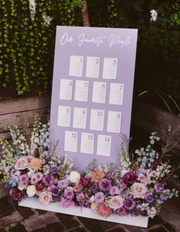 Medium flower arrangements for the seating chart