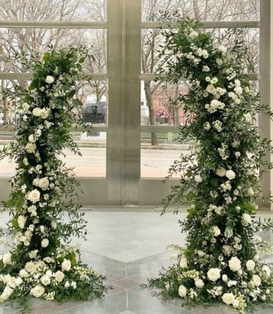 Wedding Arch Greenery and White Roses