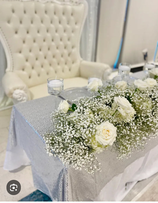 Long Rectangle Floral Arrangement (Farm Table) (No Candles)